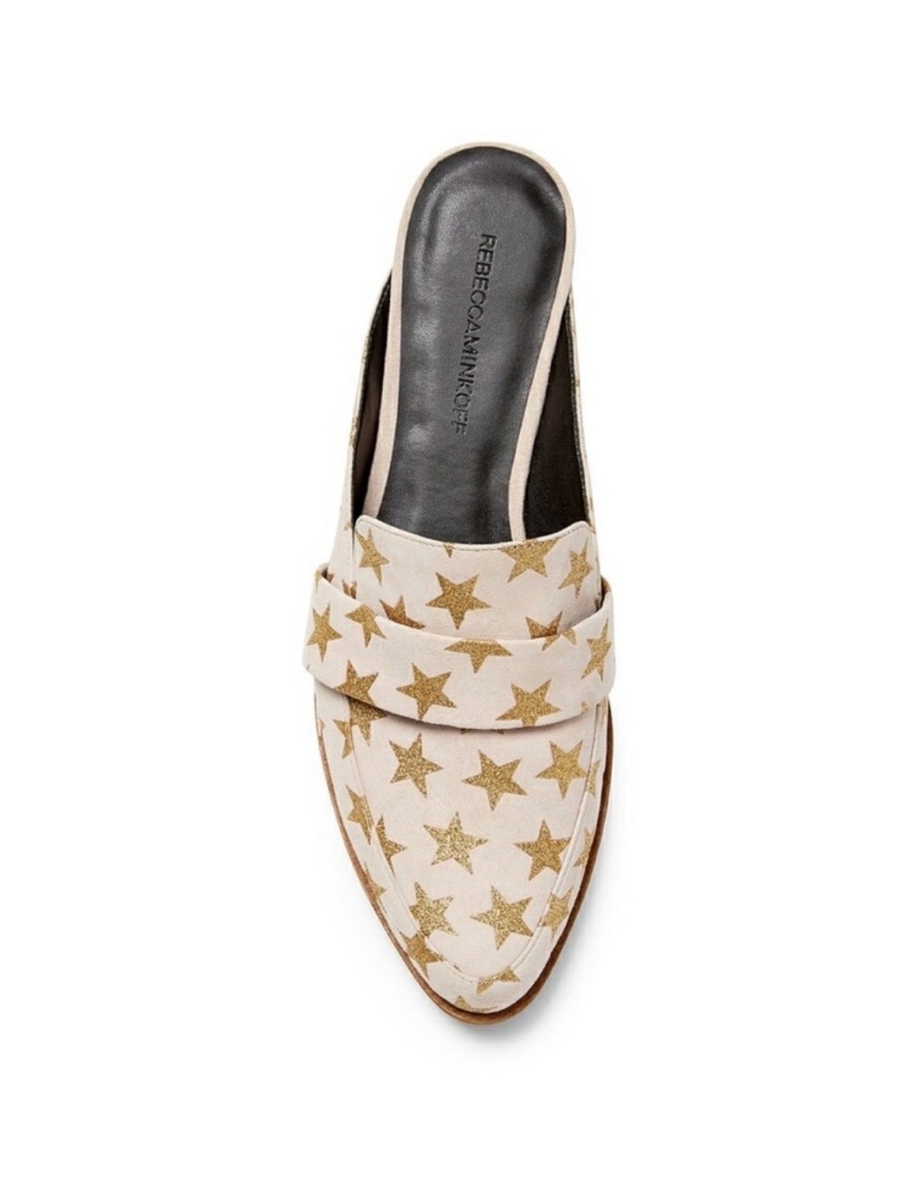 Rebecca Minkoff Mika slide mule gold stars